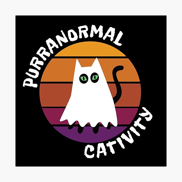 Item preview, Purranormal cativity halloween cat ghost designed and sold by ReluctantChickn.