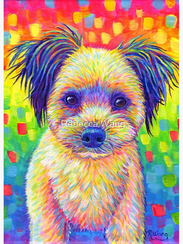 Colorful Pet Portrait Churro the Cute Rainbow Dog by lioncrusher