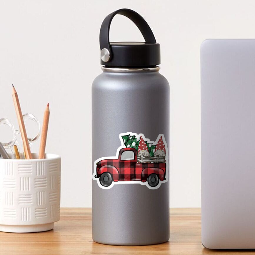 buffalo plaid christmas gnomies Sticker