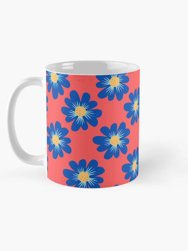 Thumbnail 5 of 6, Coffee Mug, Blue Floral Pattern designed and sold by DesignCodeStore.