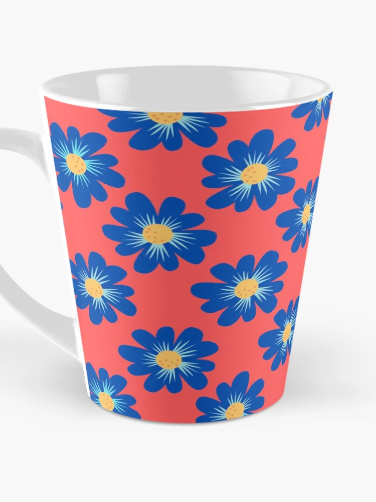Thumbnail 3 of 4, Coffee Mug, Blue Floral Pattern designed and sold by DesignCodeStore.