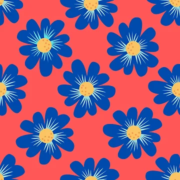 Artwork thumbnail, Blue Floral Pattern by DesignCodeStore