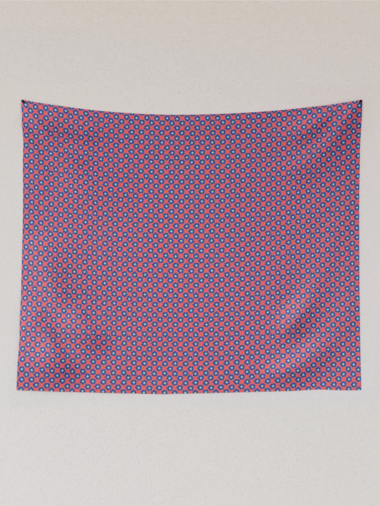 Thumbnail 2 of 3, Tapestry, Blue Floral Pattern designed and sold by DesignCodeStore.