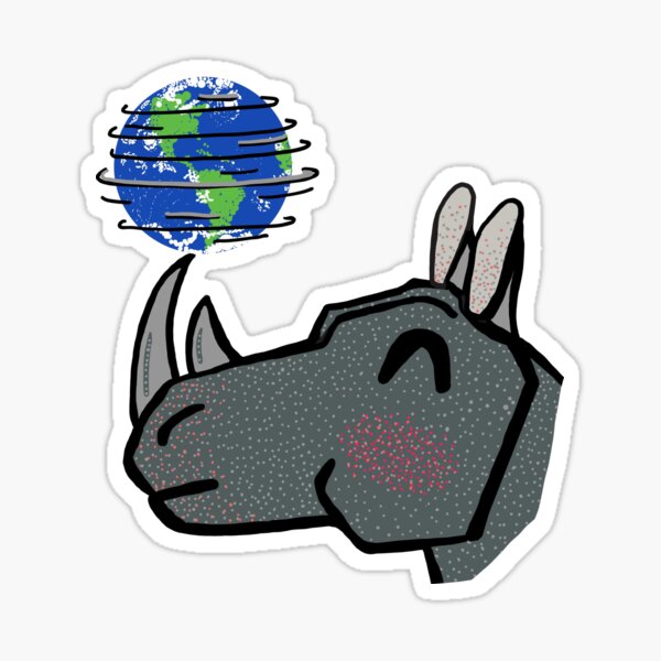 Item preview, Black Rhino- Critically Endangered Unicorn designed and sold by StickItToWorld.