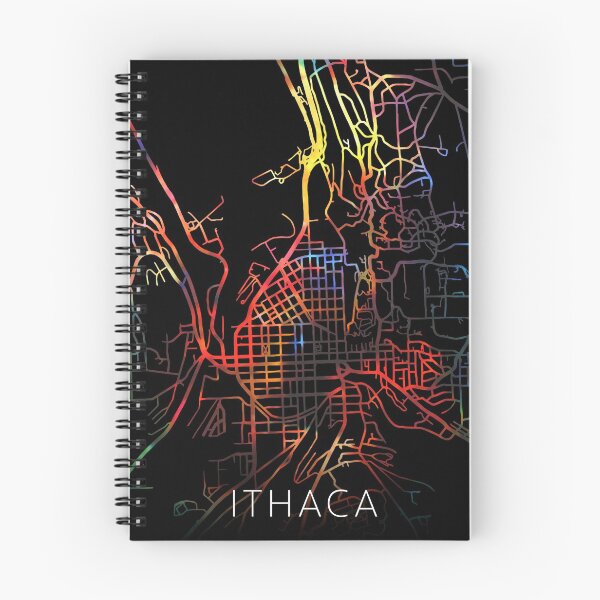 Item preview, Ithaca City Street Map Dark Mode designed and sold by map-lover.