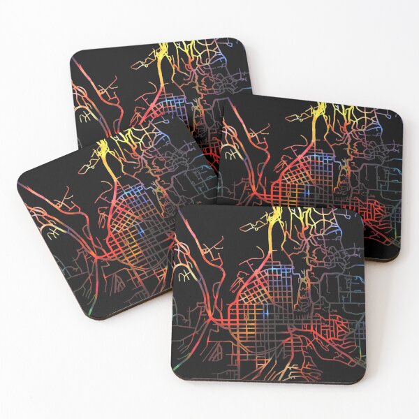 Artikelvorschau, Ithaca City Street Map Dunkler Modus entworfen und verkauft von map-lover.