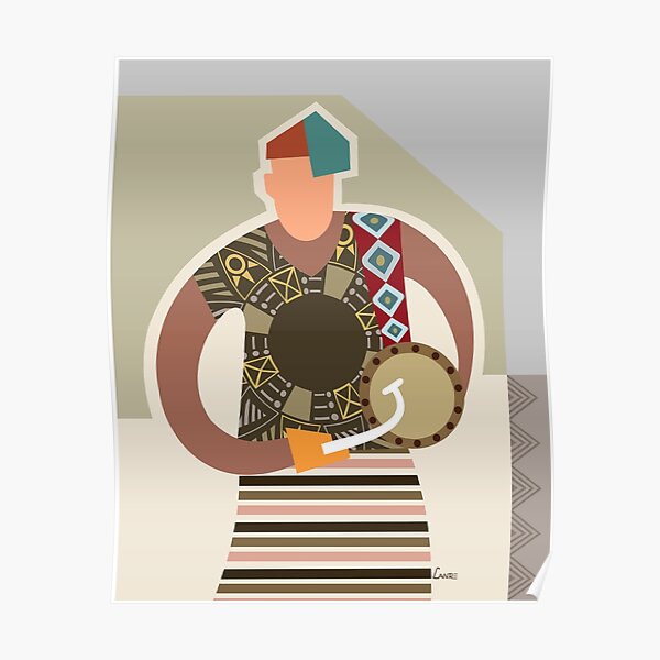 "Gangan Beat Talking Drum" Poster by lanrestudio Redbubble