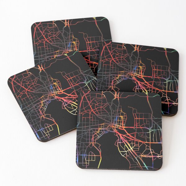 Artikelvorschau, Jacksonville City Street Map Dunkler Modus entworfen und verkauft von map-lover.