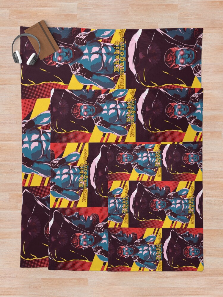 "Khabib The Eagle Nurmagomedov Russian Ufc Fighter Art" Throw Blanket