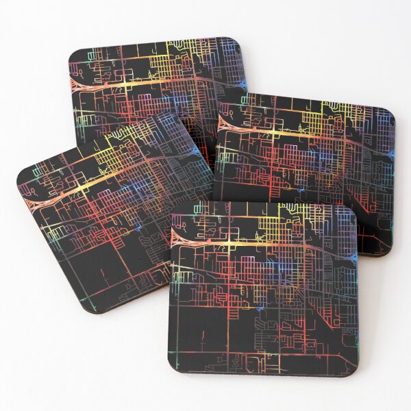Artikelvorschau, Lansing City Street Map Dunkler Modus entworfen und verkauft von map-lover.