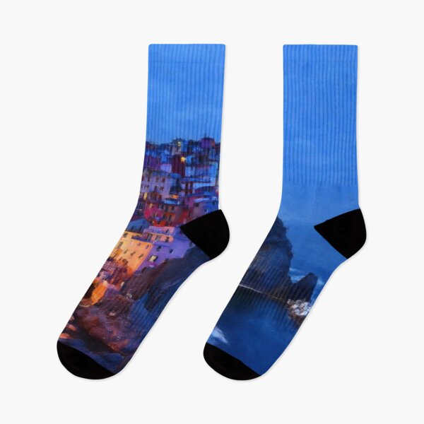 Item preview, Jigsaw Puzzle Manarola Blue Twilight in the Cinque Terre, on the Italian Riviera 1000 Piece Adults designed and sold by StickerArtwork.