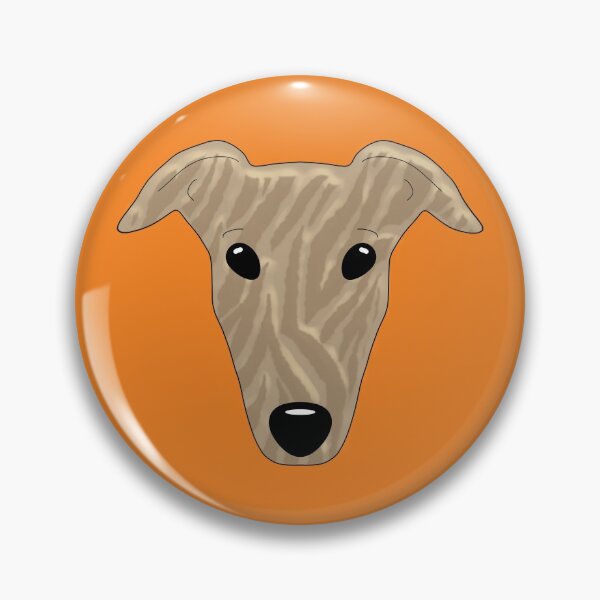 Item preview, Brindle greyhound on orange background designed and sold by houndpixnz.
