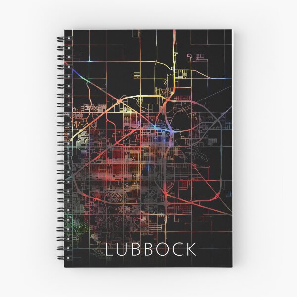 Artikelvorschau, Lubbock City Street Map Dunkler Modus entworfen und verkauft von map-lover.