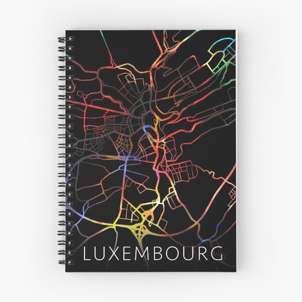 Artikelvorschau, Luxembourg City Street Map Dunkler Modus entworfen und verkauft von map-lover.