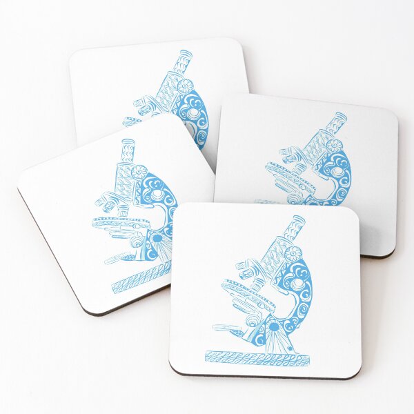 Item preview, Scientific Microscope Line Drawing (Light Blue) designed and sold by littlecurlew.