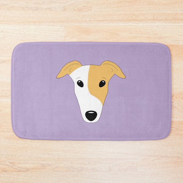 Item preview, Red fawn greyhound with mask on lavender background designed and sold by houndpixnz.