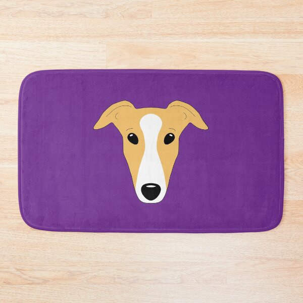 Item preview, Red fawn greyhound with blaze on purple background designed and sold by houndpixnz.