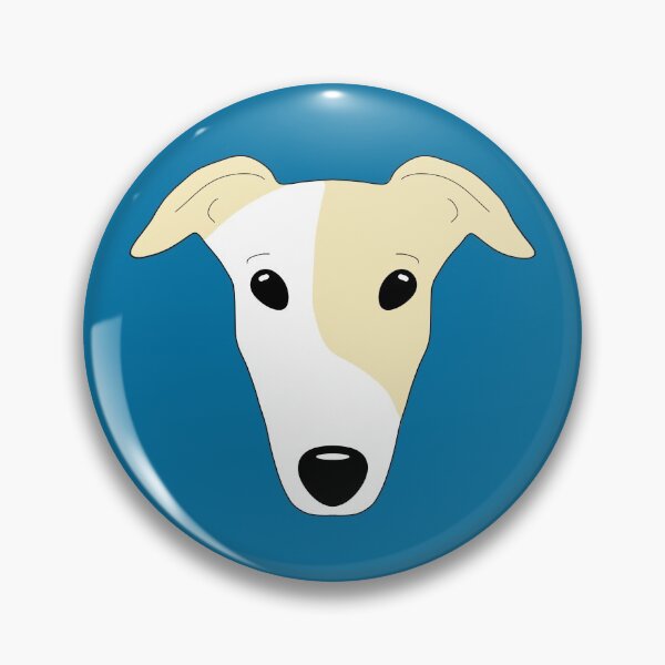Item preview, Fawn greyhound with white mask on blue background designed and sold by houndpixnz.