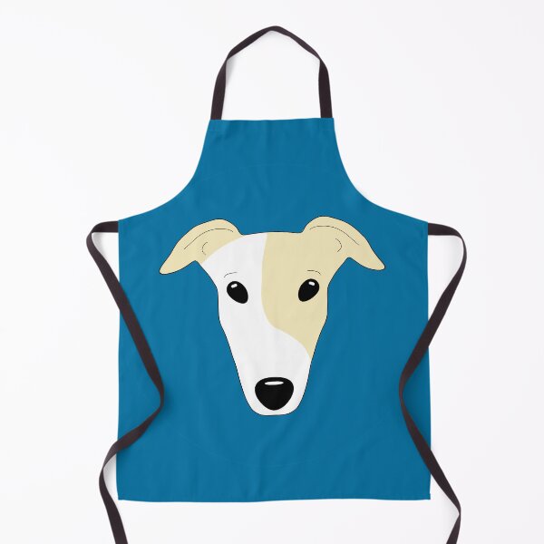 Item preview, Fawn greyhound with white mask on blue background designed and sold by houndpixnz.