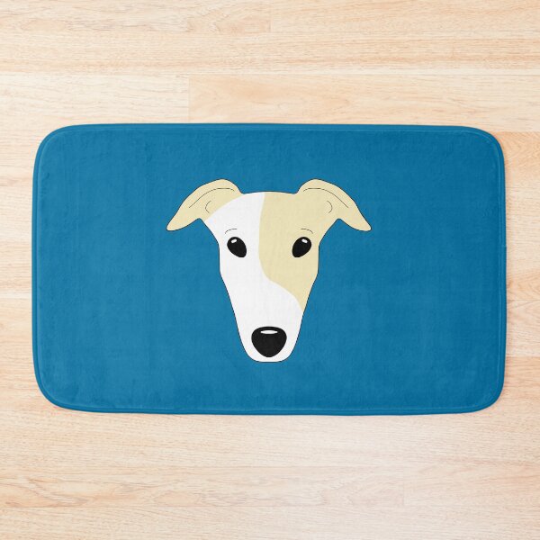 Item preview, Fawn greyhound with white mask on blue background designed and sold by houndpixnz.