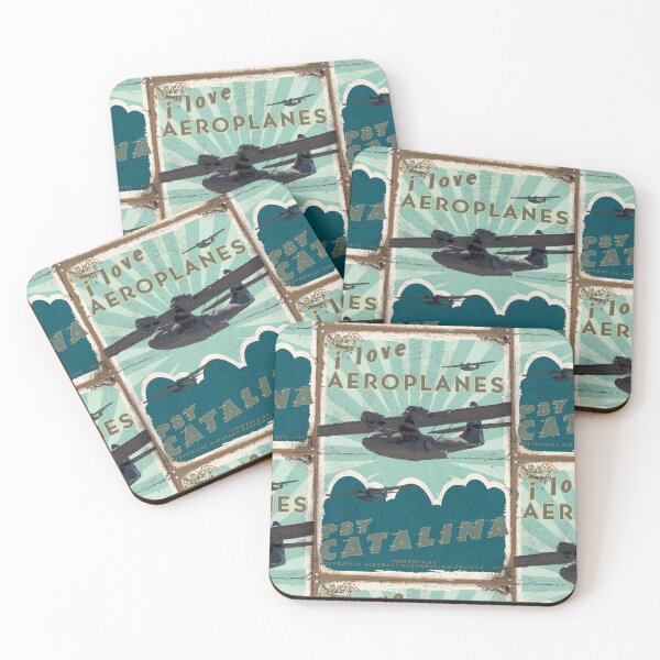 Item preview, Flying boat illustration_01AG designed and sold by SEADOGPRINTS.