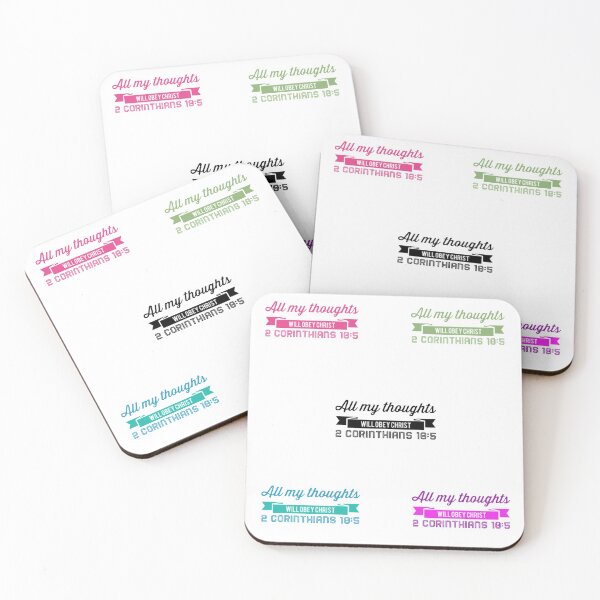 Item preview, All My Thoughts Will Obey Christ 2 Corinthians 10:5 sticker pack designed and sold by LiveAndGlow.