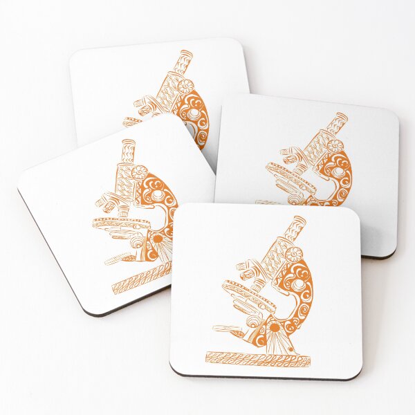 Item preview, Scientific Microscope Line Drawing (Marigold Orange) designed and sold by littlecurlew.