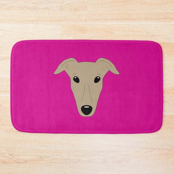 Item preview, Dark fawn greyhound on pink background designed and sold by houndpixnz.