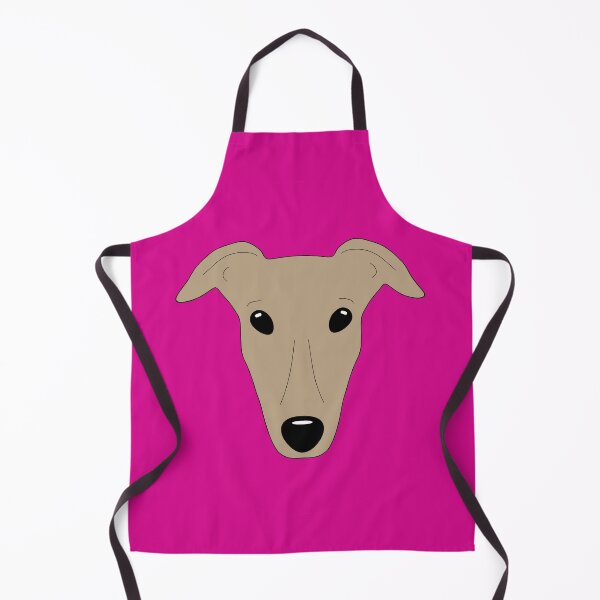 Item preview, Dark fawn greyhound on pink background designed and sold by houndpixnz.