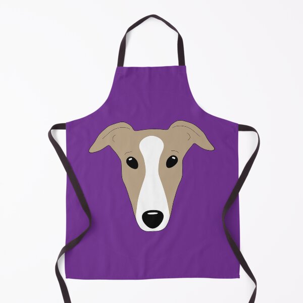 Item preview, Dark fawn greyhound with white blaze on purple background designed and sold by houndpixnz.
