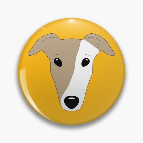 Item preview, Dark fawn greyhound with white mask on orange background designed and sold by houndpixnz.