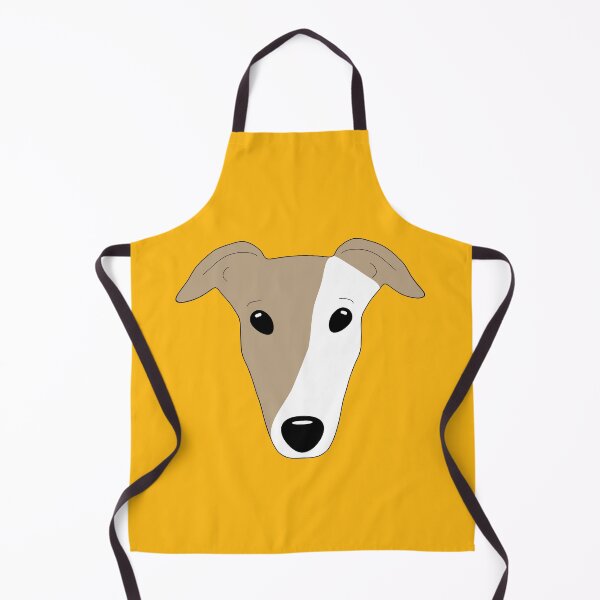 Item preview, Dark fawn greyhound with white mask on orange background designed and sold by houndpixnz.