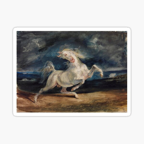 "Horse Frightened by Lightning by Eugène Delacroix (1825 1829