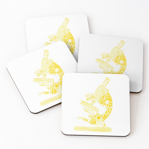 Item preview, Scientific Microscope Line Drawing (Sunshine Yellow) designed and sold by littlecurlew.
