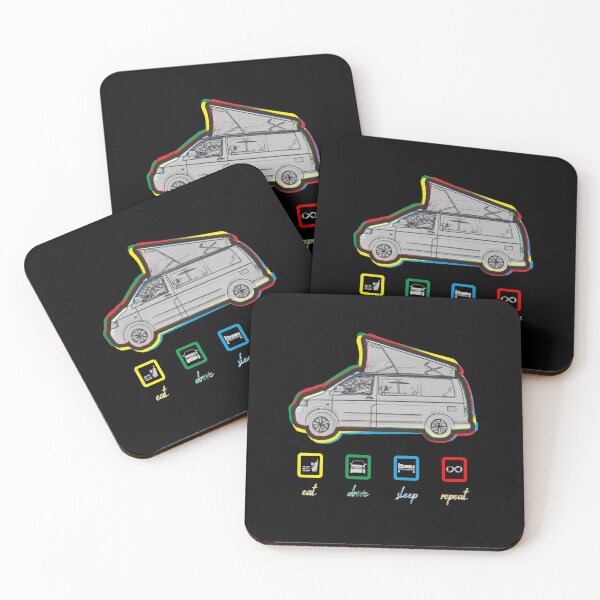 Item preview, Eat, drive, sleep, repeat. Vintage vanlife lifestyle van T5 kids designed and sold by 3coma14.