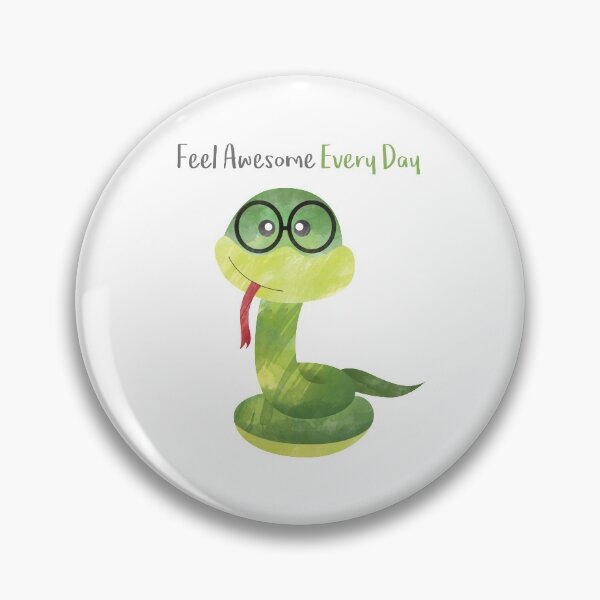 Item preview, Feel Awesome Everyday - Cute Green Healthy Snake designed and sold by thewishdesigns.