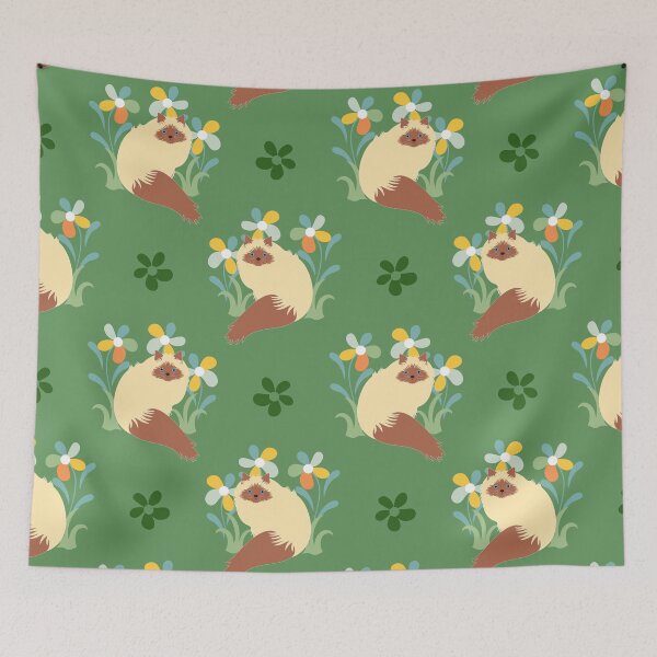 Item preview, Himalayan Cat and Flowers designed and sold by lulululupaint.