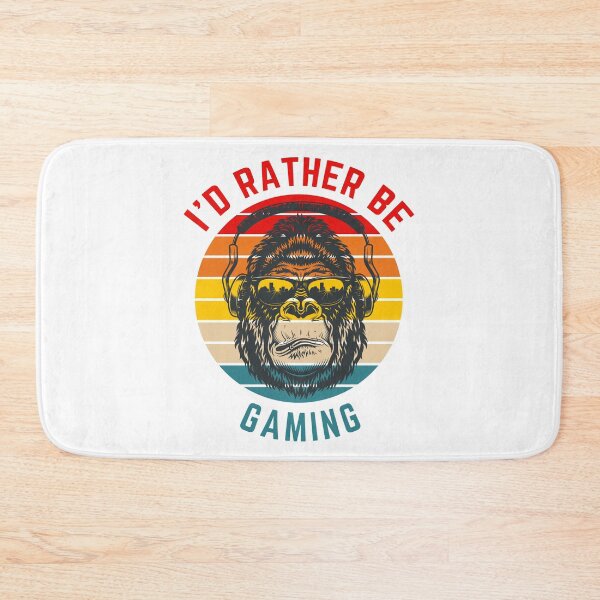 Item preview, I'd Rather Be Gaming - Gorilla Headphones Retro Sunset designed and sold by GamersBoost.