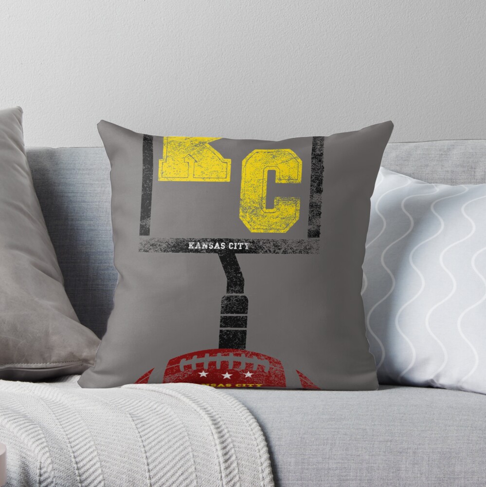 Kansas City-KC Football Throw Pillow