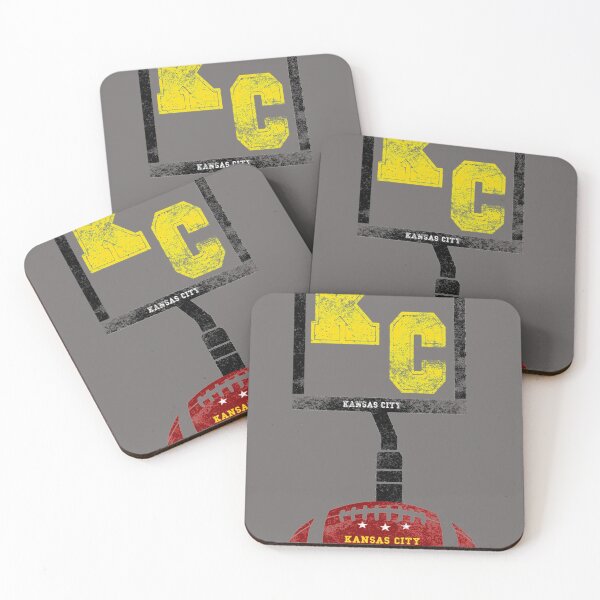 Kansas City-KC Football Coasters (Set of 4)