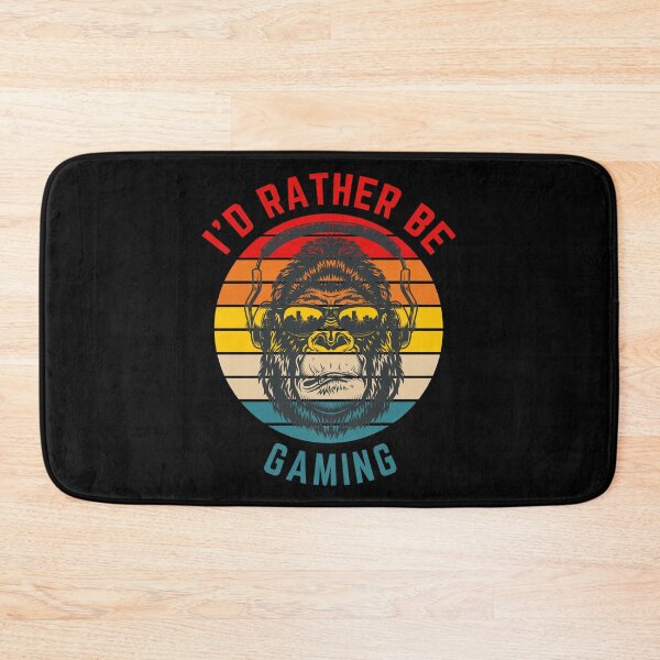 Item preview, I'd Rather Be Gaming - Gorilla Headphones Retro Sunset designed and sold by GamersBoost.