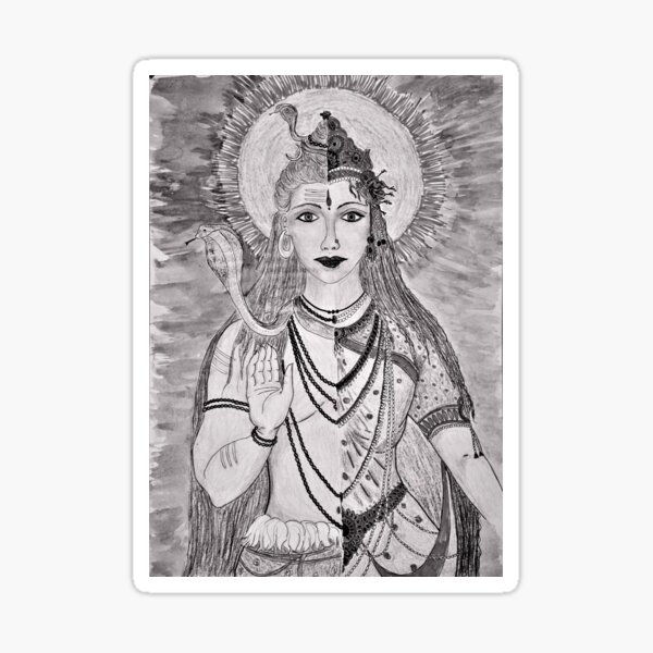 Painting Of Shiv Ji Aur Mata Parvati In Charcoal - GranNino-kimdongho.edu.vn