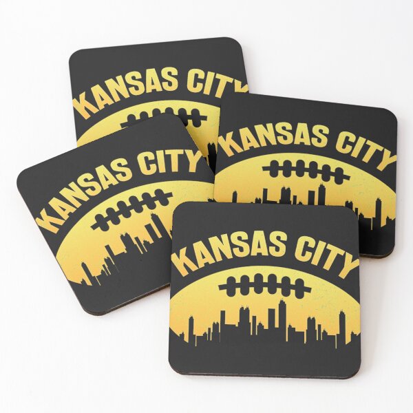 Kansas City-KC Football Coasters (Set of 4)