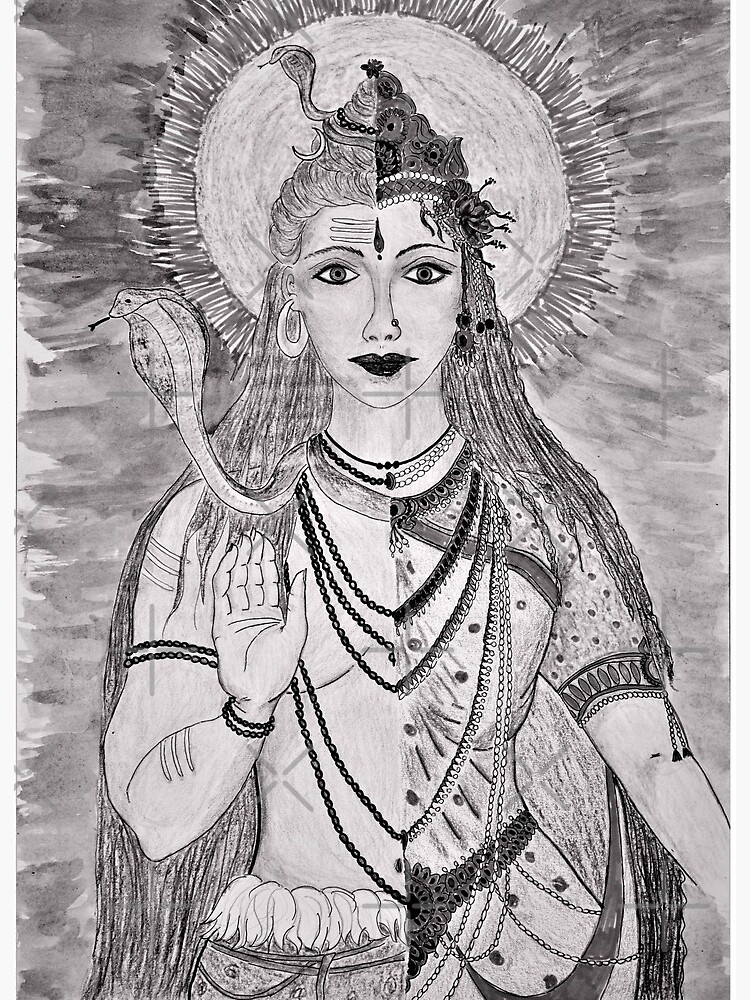 Pencil Sketch Of Shiva and Parvati - Desi Painters-kimdongho.edu.vn