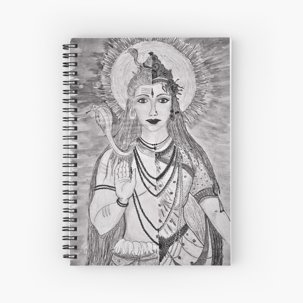 Pencil Sketch Of Dancing Lord Shiva And Sati | DesiPainters.com