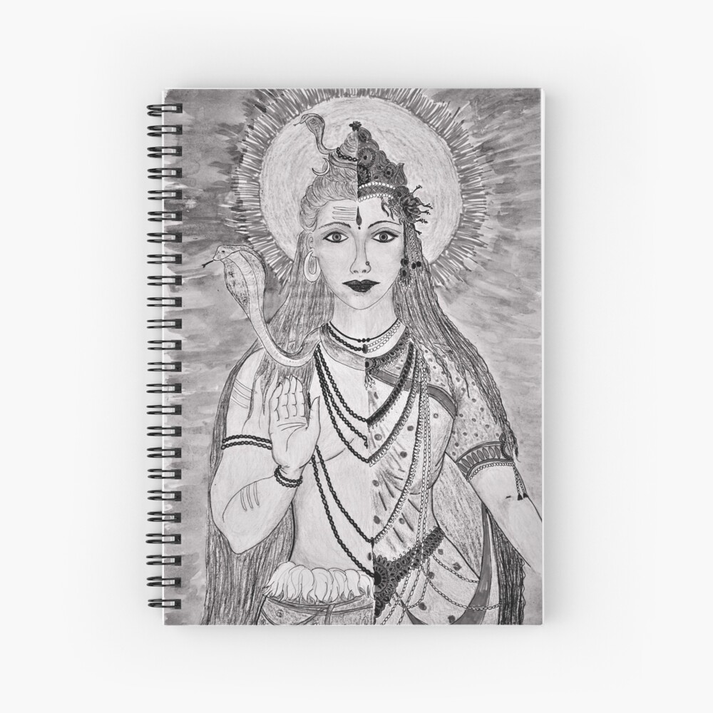 Shiva Drawing Parvati Sketch, Harihara, hand, monochrome, india png |  PNGWing