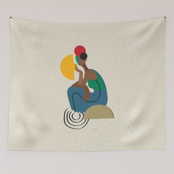 Item preview, Woman with fan illustration designed and sold by ryanlewisdesign.