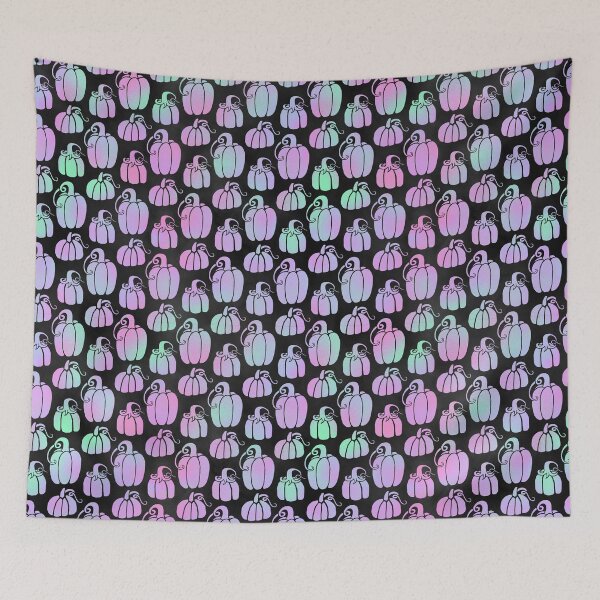 Item preview, Pumpkin Patch Fluorescent Effect Colorful Pumpkins Pattern designed and sold by WOW TeesAndThings.