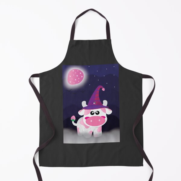 Artikelvorschau, Niedliche Halloween 2021 Baby Pink Strawberry Cow Witch Art entworfen und verkauft von twicetrader.