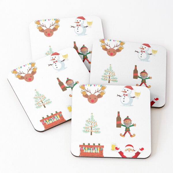 Item preview, Holiday Beer Sticker Pack with Reindeer, Snowman, Santa, Elf by Boo-da-chay designed and sold by Boo-da-chay.